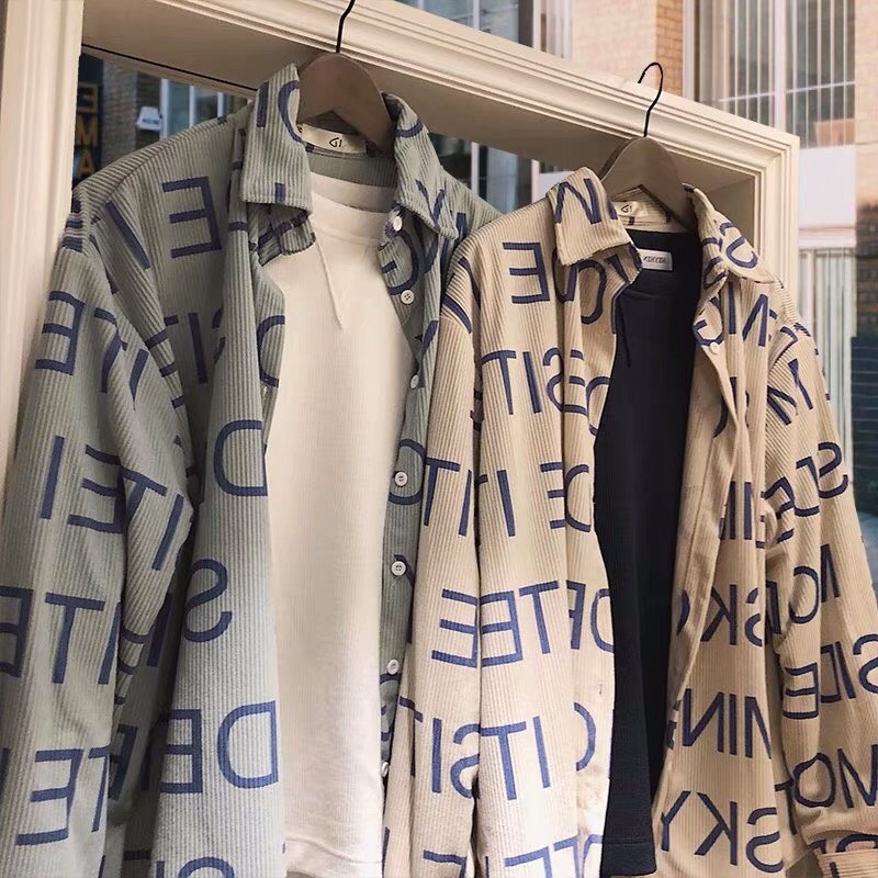 Áo sơ mi nam nữ form rộng 2N Unisex somi khoác ngoài nhung tăm số 17