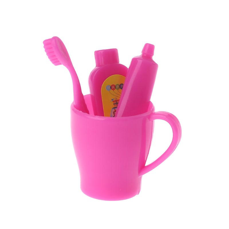 1 Bộ Cốc Đựng Bàn Chải Đánh Răng Và Kem Đánh Răng Mini Dùng Trang Trí Nhà Búp Bê