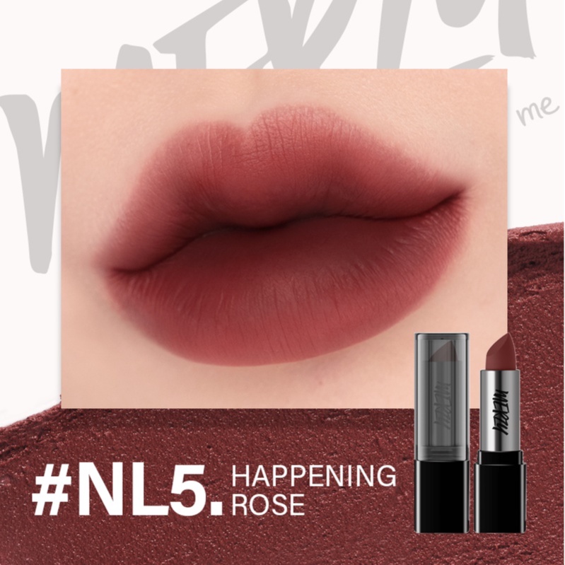 Son Thỏi Lì Mịn Mượt Môi Merzy Noir In The Lipstick Vỏ Đen 3.3g