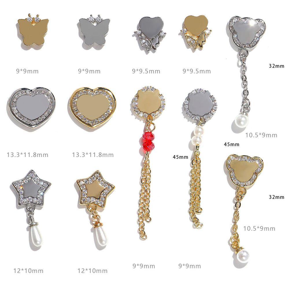 OCEANMAP Gương Chiếu Hình Gấu / Hổ Tự Dính Trang Trí Móng Tay Thời Trang DIY