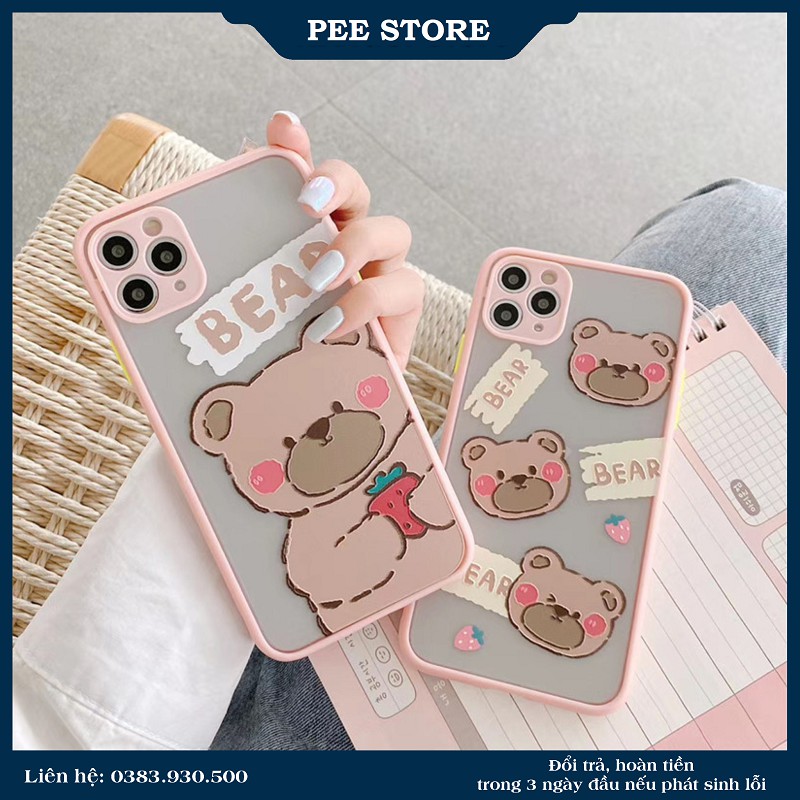 Ốp lưng iphone Shy Bear bảo vệ camera 6/6plus/6s/6splus/6/7/7plus/8/8plus/x/xs/xsmax/11/11pro/11promax – PEE STORE