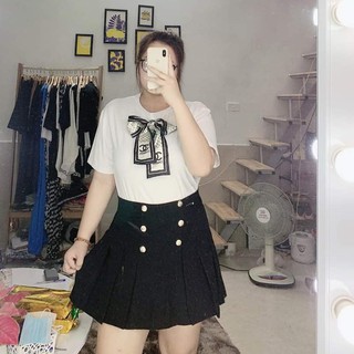 Chân váy xếp ly BIGSIZE 6 cúc chất đẹp MS84