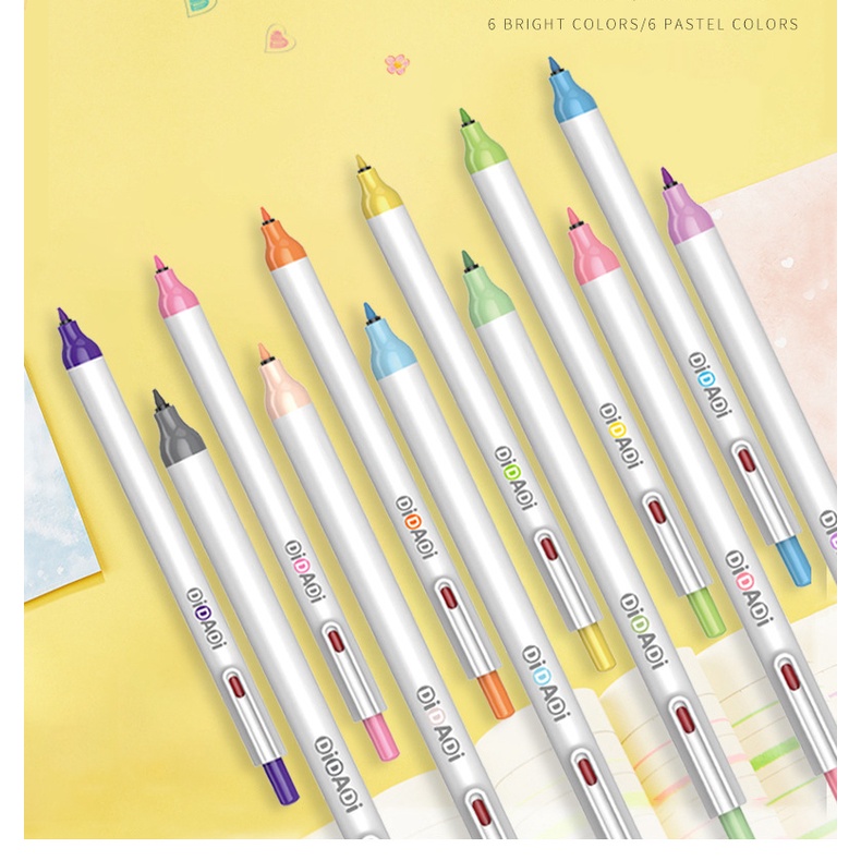 Set 12 Bút Lông Đầu Tròn Thay Đổi Màu Nước Tiện Dụng