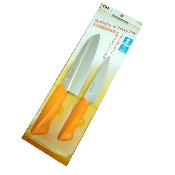 Bộ 02 dao bếp và dao trái cây KAI - AZ- 5101 (Cam)