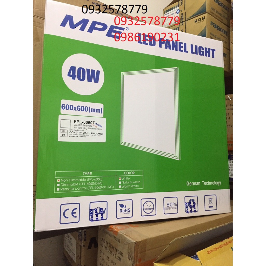 Đèn âm trần tấm panel 600x600 MPE