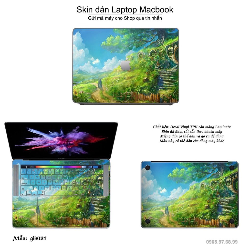 Skin dán Macbook mẫu Ghibli anime (đã cắt sẵn, inbox mã máy cho shop)