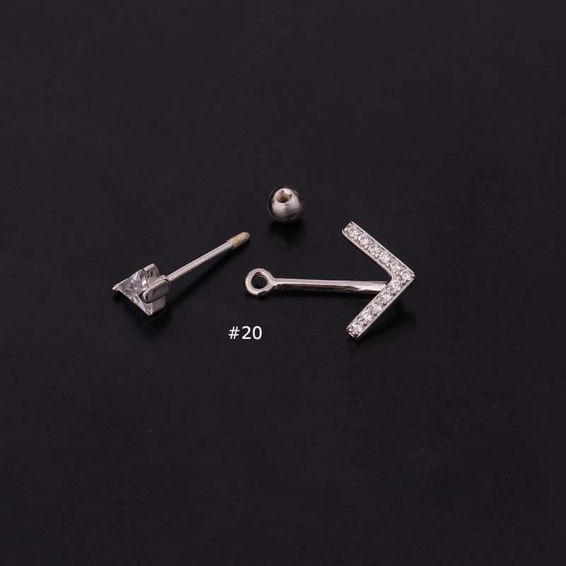 1 Chiếc Bông Tai Bạc Dài 8mm