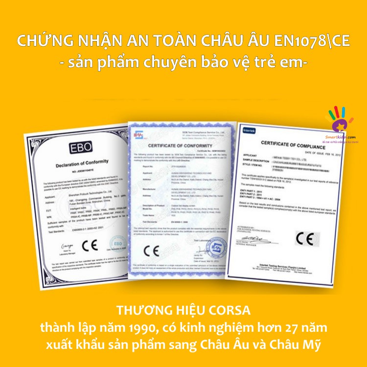 HÀNG LOẠI 1- Nón bảo hiểm Corsa cho bé tiêu chuẩn Châu Âu - Mũ bảo hiểm