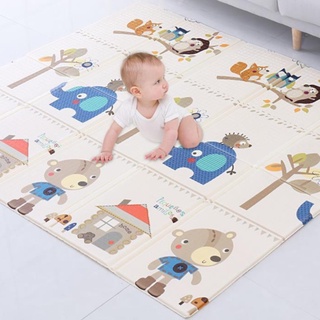 Thảm xốp xpe  gấp gọn cho bé tấm lót trải sàn 2 mặt chống thấm chống trơn Hàn Quốc phủ silicon 1m8x2m