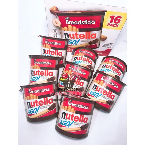 Bánh que chấm bơ hạt phỉ Nutella & Go hộp 52gr