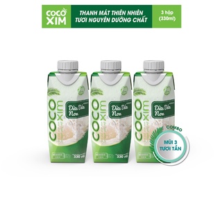 COMBO 3 MŨI TƯƠI TẮN-Dừa dứa non Cocoxim 330ml/hộp