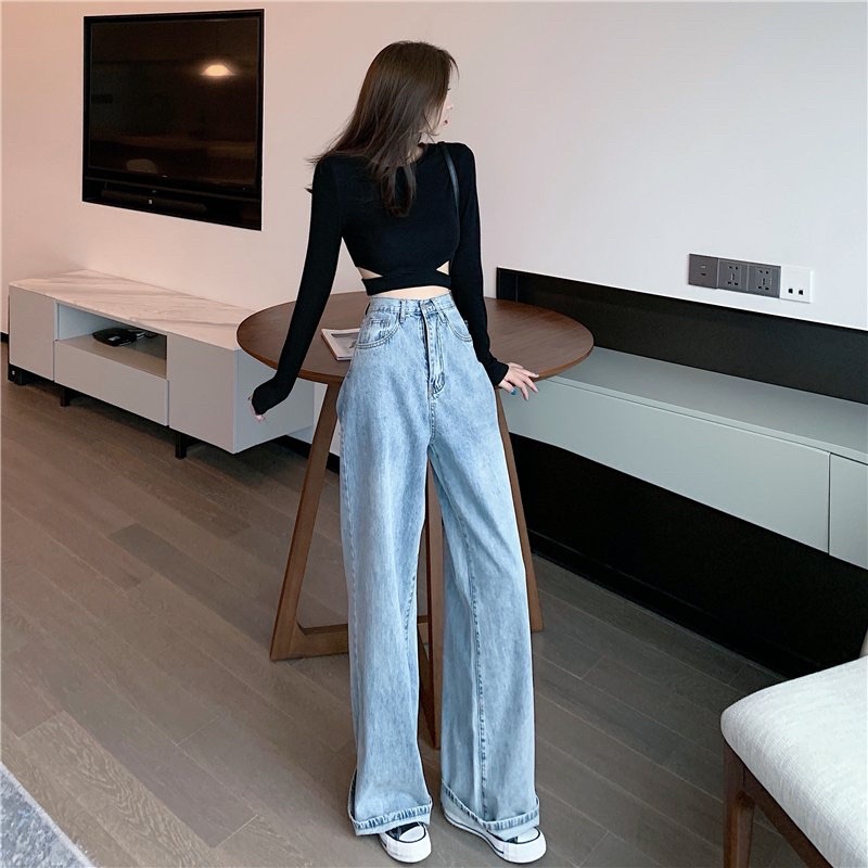 Áo Croptop Khoét Eo Full Đen Trắng Ghi by Hạ Linh Store