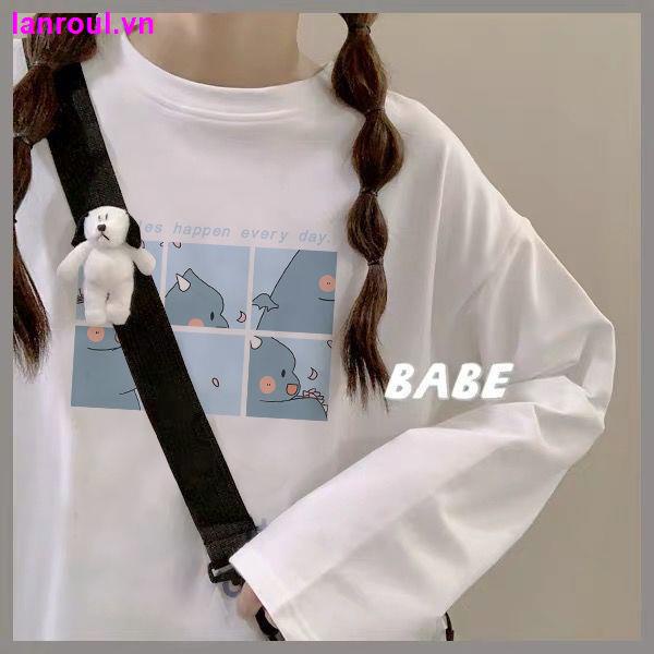 Girlfriends long-sleeved T-shirt women s autumn 2020 new Korean version of the college style loose cartoon print on clothes ins tide