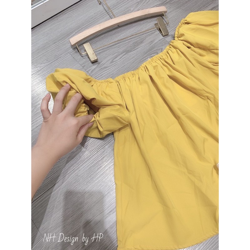 SET ÁO TRỄ VAI VÀNG CỐM MIX QUẦN SOOC TACTA