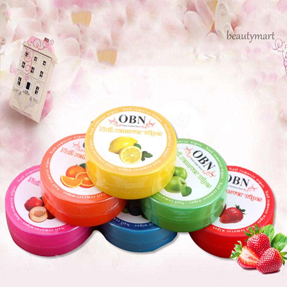 [Hàng mới về] Hộp khăn ướt tẩy sơn móng tay hương trái cây sử dụng một lần