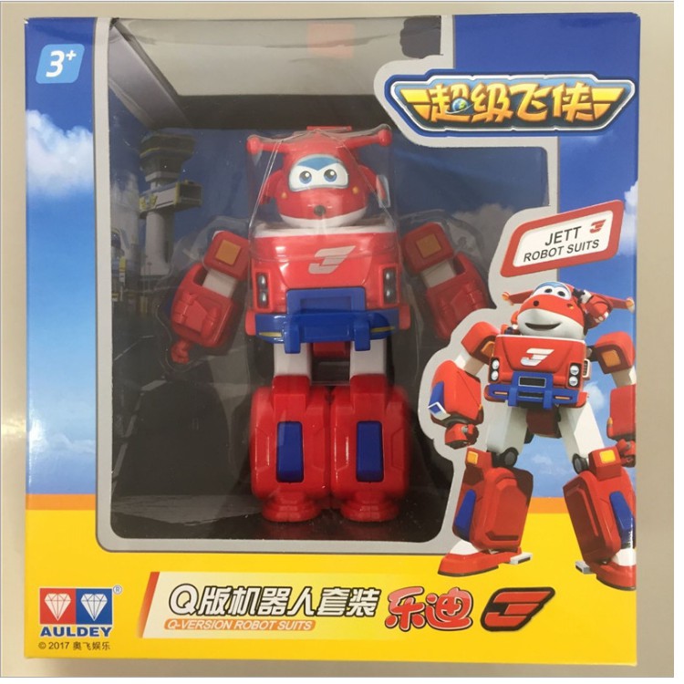 Đồ chơi Super Wings đội bay siêu đẳng Robot biến hình kết hợp xe cứu hộ - Mô hình Jett Tia Chớp size nhỏ