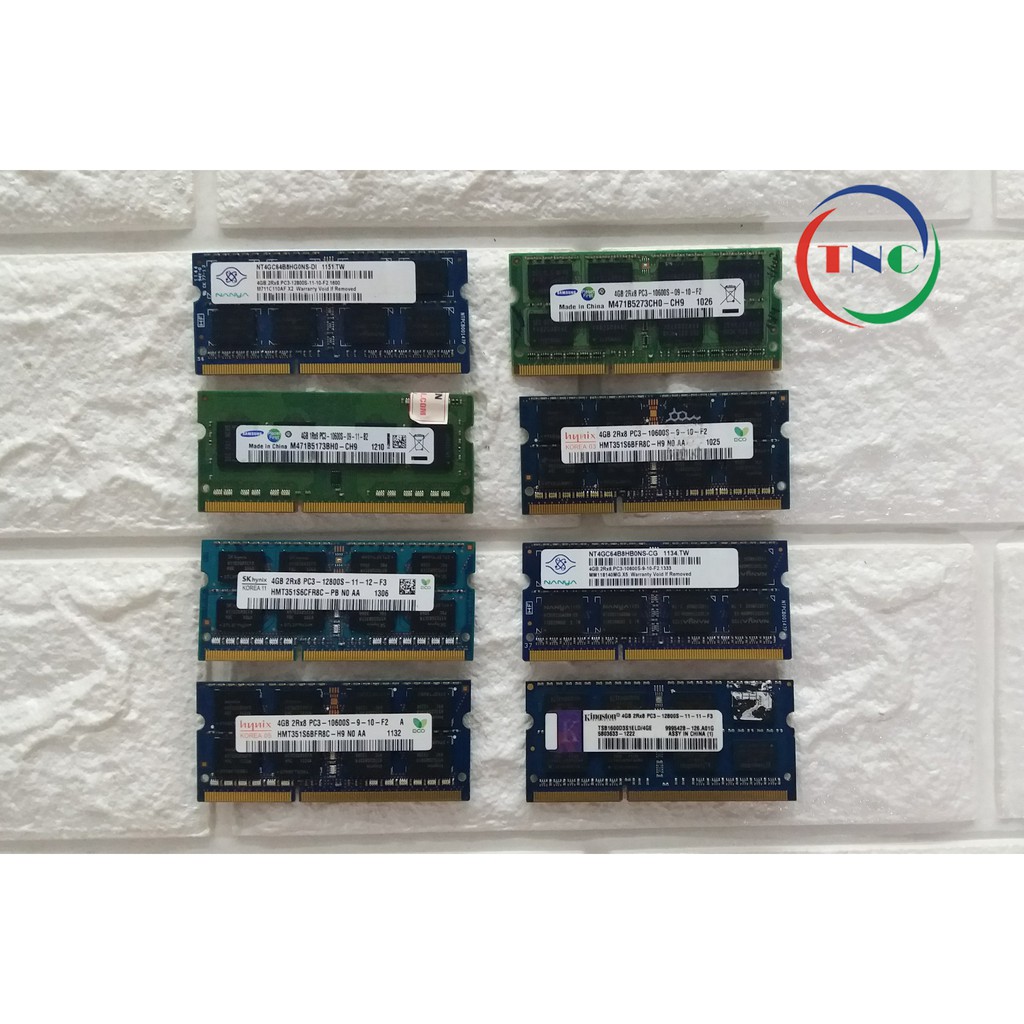 RAM Laptop 4G DDR3 cũ tháo máy BUS 1333 1600 (Ram Laptop PC3-4G cũ)