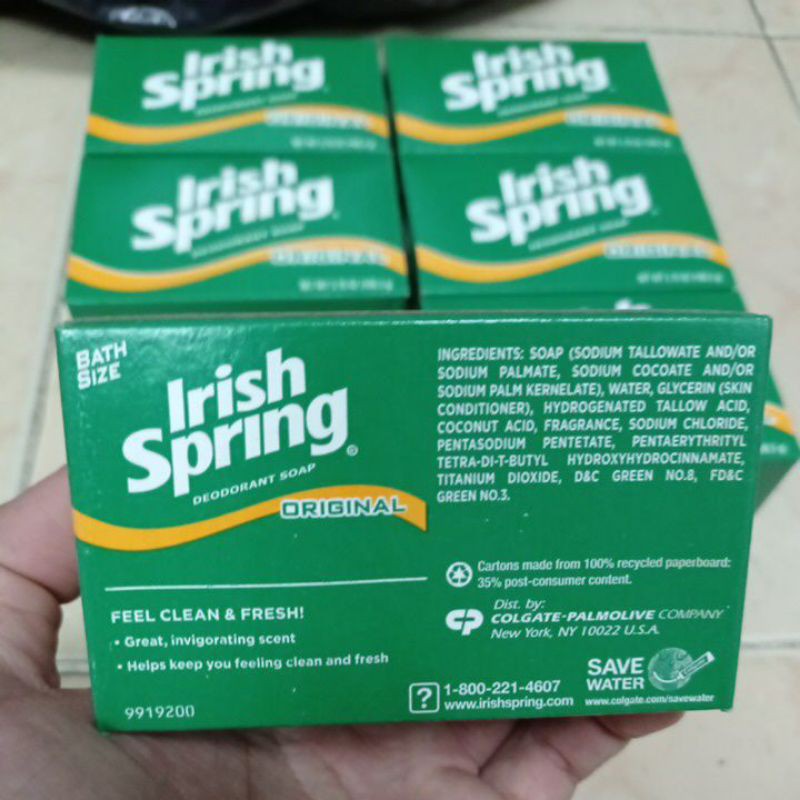 Xà phòng diệt khuẩn Mỹ Irish Spring deodorant Soap Original 106.3 gam