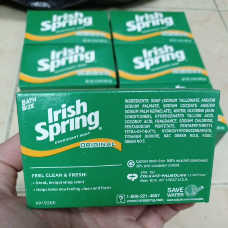 Xà phòng diệt khuẩn Mỹ Irish Spring deodorant Soap Original 106.3 gam