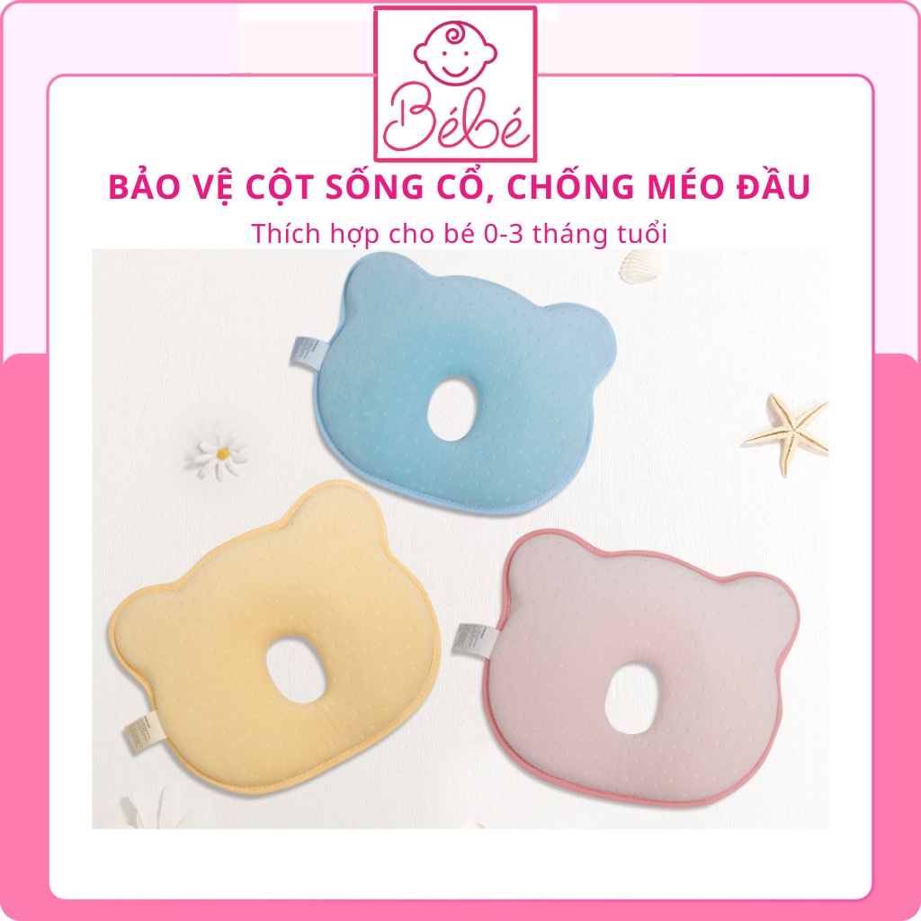 Gối Chống Bẹp Đầu, Gối Cho Bé Sơ Sinh Chống Méo Đầu, Bảo Vệ Đầu Và Đốt Sống Cổ