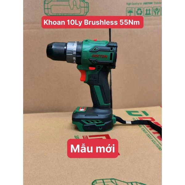 Máy khoan pin DEKTON M21-ID1055Bl - 3 chức năng - pin 21v - 10mm - không chổi than - brushless - chân pin phổ thông