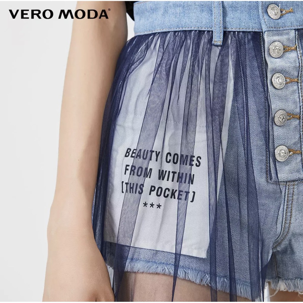 Quần Đùi Jean 2 Tầng In Chữ | UnI 4Life