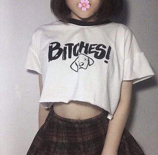 Croptop Tay Ngắn Bitches