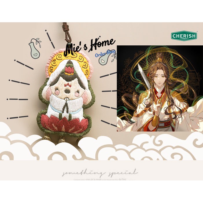 Bộ Kit gói nguyên liệu tự thêu handmade Túi thơm Thiên Quan Tứ Phúc DIY May vá decor xinh (Có kèm khung thêu) Mie Shop