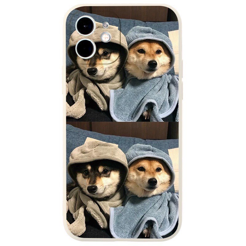 Ốp Lưng Iphone Cạnh Vuông, Bảo Vệ Camera In Hình Cún 7Plus,8Plus,x,xs,xsmax,11,11promax,12,12promax,13,13promax