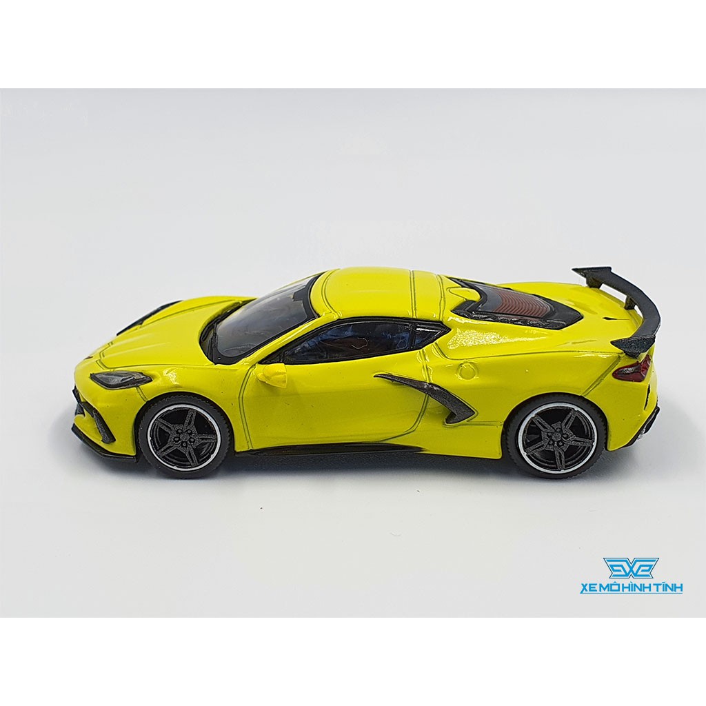 Xe Mô Hình Chevrolet Corvertte Stingray 2020 Accelerate Yellow Metallic LHD Tỉ lệ 1:64 Mini GT (Vàng)