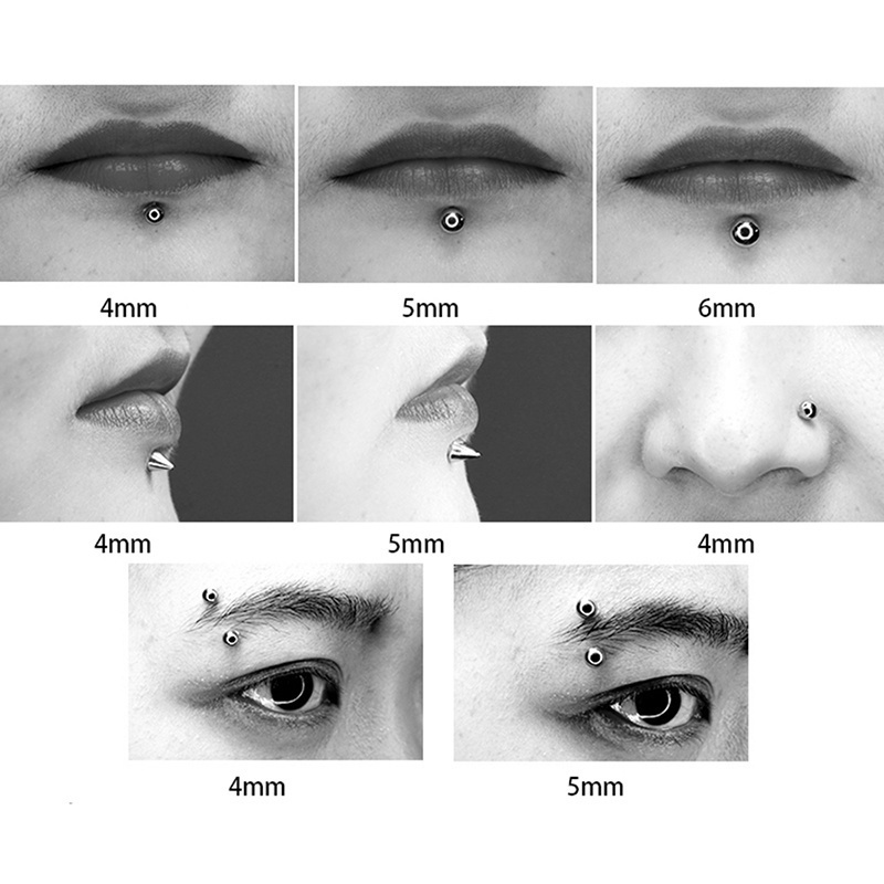 1 Bộ Khuyên Mũi / Môi / Trang Sức Thời Trang Bằng Thép Không Gỉ Không Cần Đục Lỗ DIY