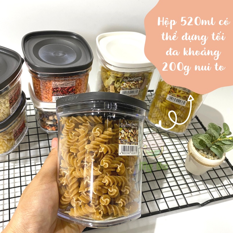 Hộp đựng thực phẩm, đồ khô Inomata Canister 220ml &amp; 520ml - Hàng nội địa Nhật Bản