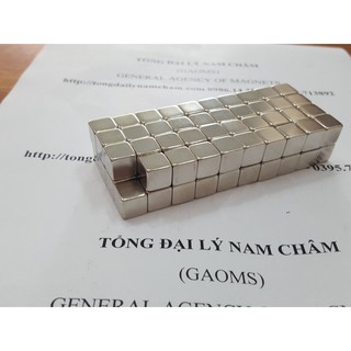 Nam châm đất hiếm viên lập phương 10x10x10mm, là nam châm vĩnh cửu siêu  mạnh, Giá tháng 3/2021