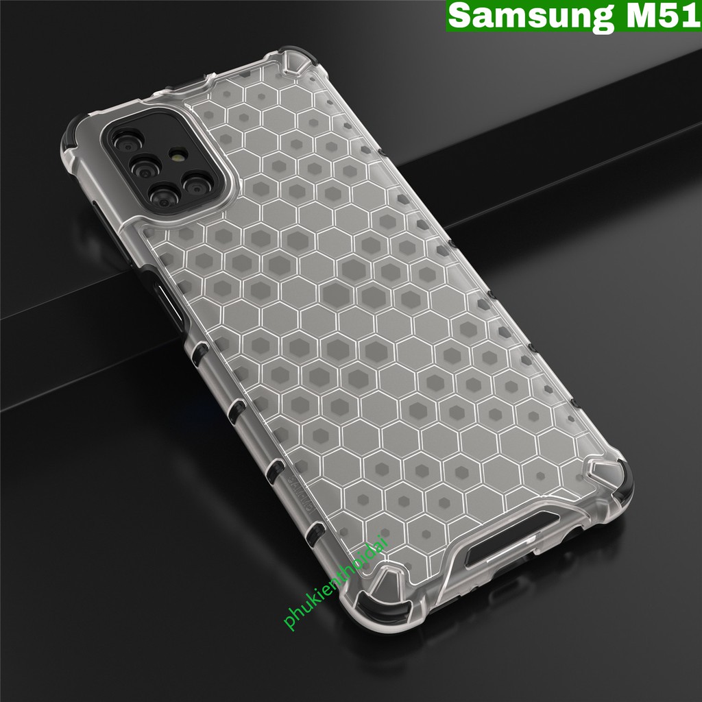 Ốp lưng vân tổ ONG Samsung M51 chống sốc kiểu dáng UAG cao cấp siêu bền