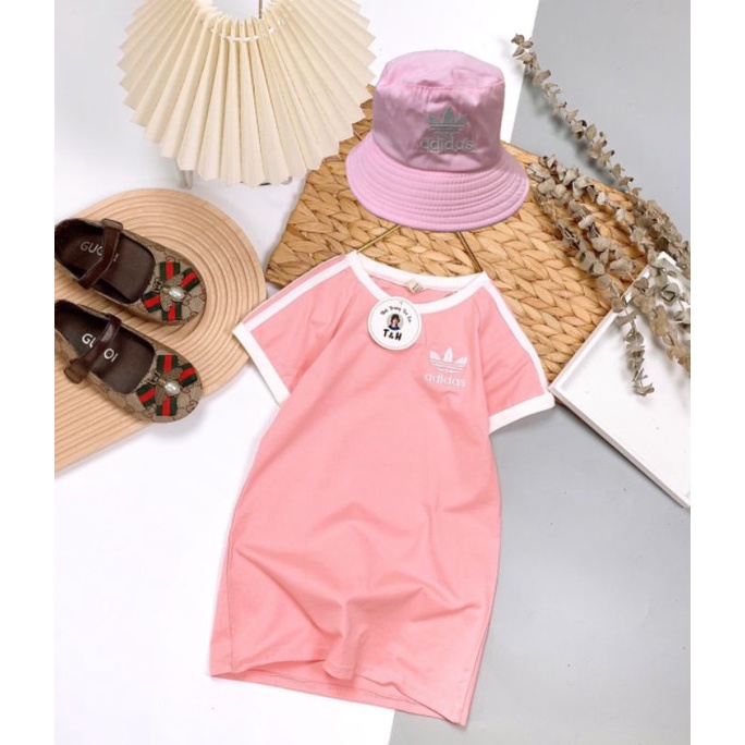 Váy body tặng kèm mũ Adidas cho bé gái 7-18kg