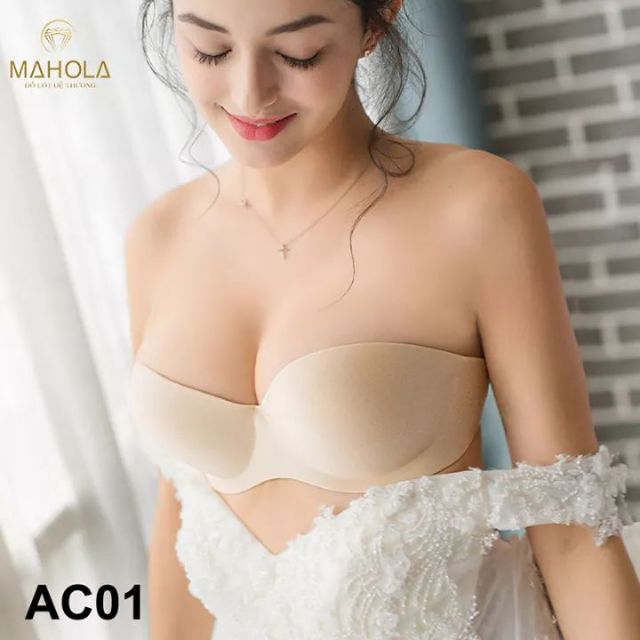Áo ngực không dây cup ngang chống tụt mặc đầm hở lưng