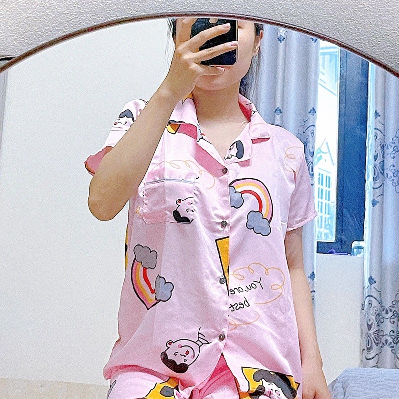 [ Bộ pijama cộc mẫu mới siêu hot] chất Kate thái