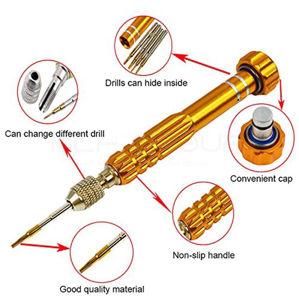 Tua Vít Hợp Kim Mini Sửa Chữa Điện Thoại/ Máy Tính Bảng/ Laptop 5 in 1 Từ Tính Nhỏ Gọn, Tiện Dụng MLH