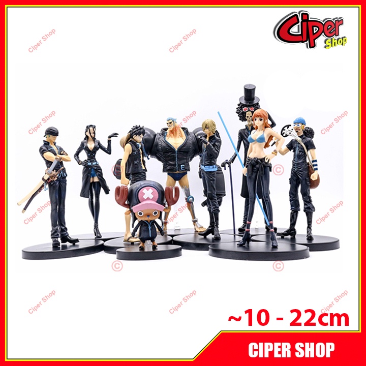 Bộ 9 thành viên băng mũ rơm Film Gold - bản Đen - Set Figure Team One Piece