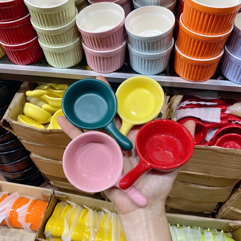 Chén đựng gia vị, hũ ăn dặm, que sứ đựng tương ớt hoặc sốt chấm, đĩa sứ decor bàn ăn