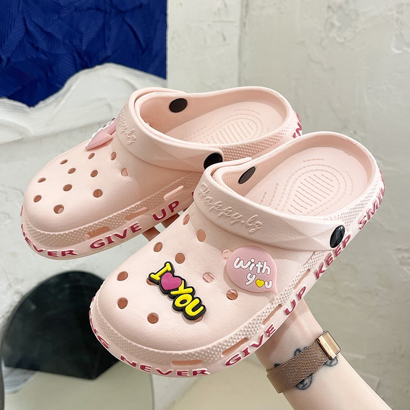 Dép cross nam nữ, dép sục, dép bánh mì i love u siêu dễ thương, êm chân, bền đẹp.
