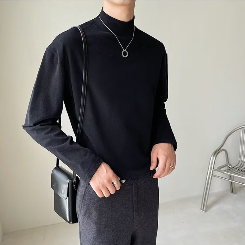 Áo Thun Nam Dài Tay Cổ Tròn Thời Trang Hàn Quốc Màu Sắc Đơn Giản