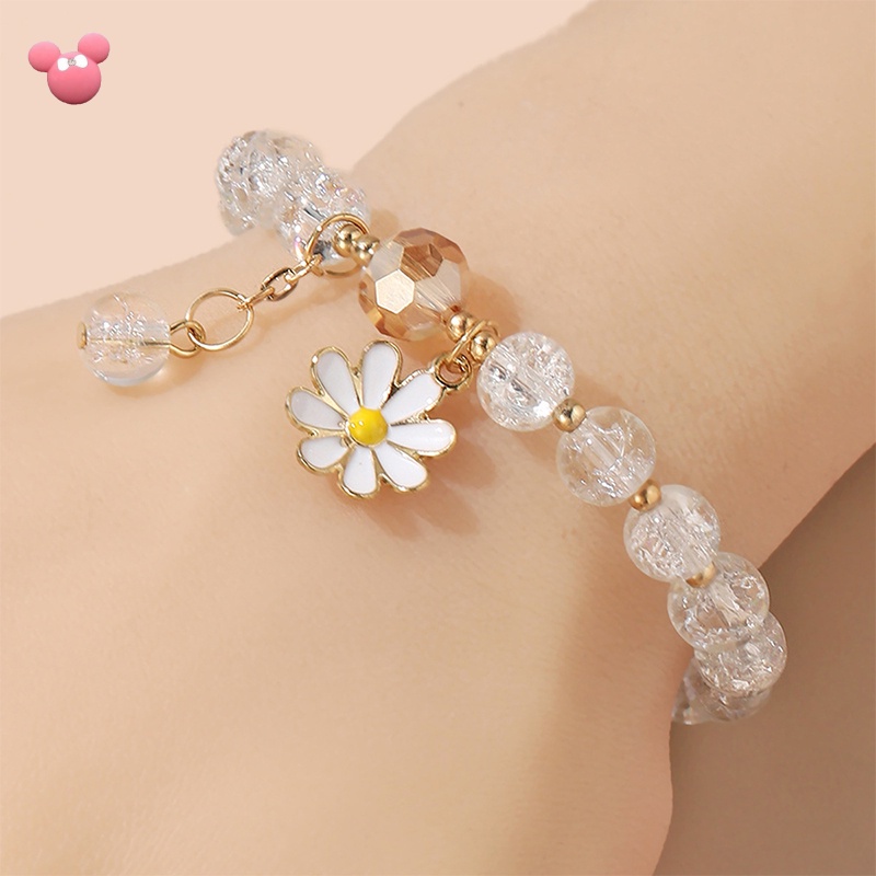 Vòng Tay Pha Lê Họa Tiết Hoa Phong Cách Nhật Hàn Cổ Điển Thời Trang Cho Nữ