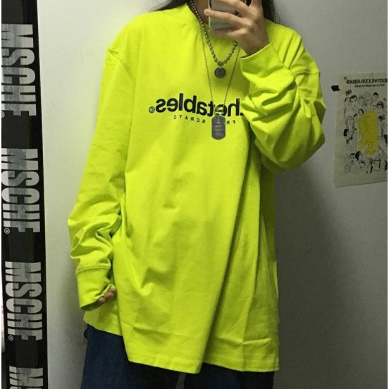 Áo Sweater Thun Cotton XANH NEON Unisex