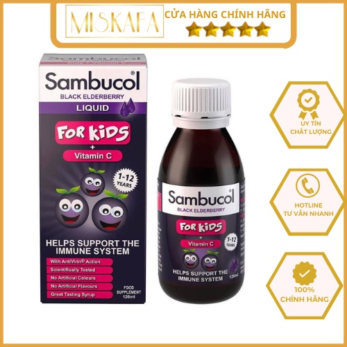 Sambucol - Siro tăng sức đề kháng Sambucol Black Elderberry Liquid, nhập khẩu Anh_ Chính hãng