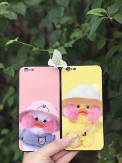 Ốp lưng kính cường lực vịt cute cho iphone