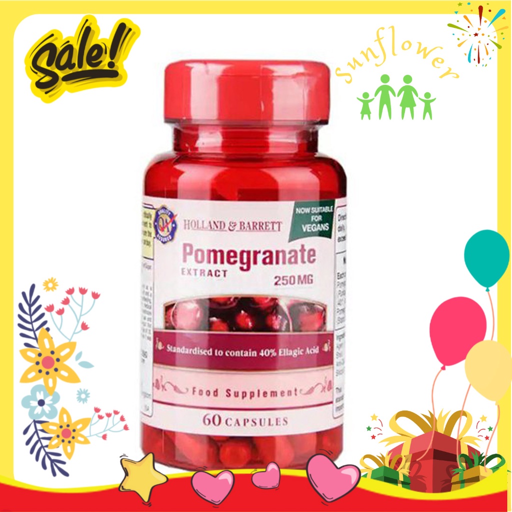 Viên Chống Nắng Tinh Chất Lựu Trắng Da Pomegranate Holland & Barrett 250mg 60 viên của Anh Quốc