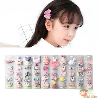 ♥AN☻-5pcs/set Kids Baby Girl Cute Cartoon Hair Clips Bow Hairpin Headband Headwear Accessorie