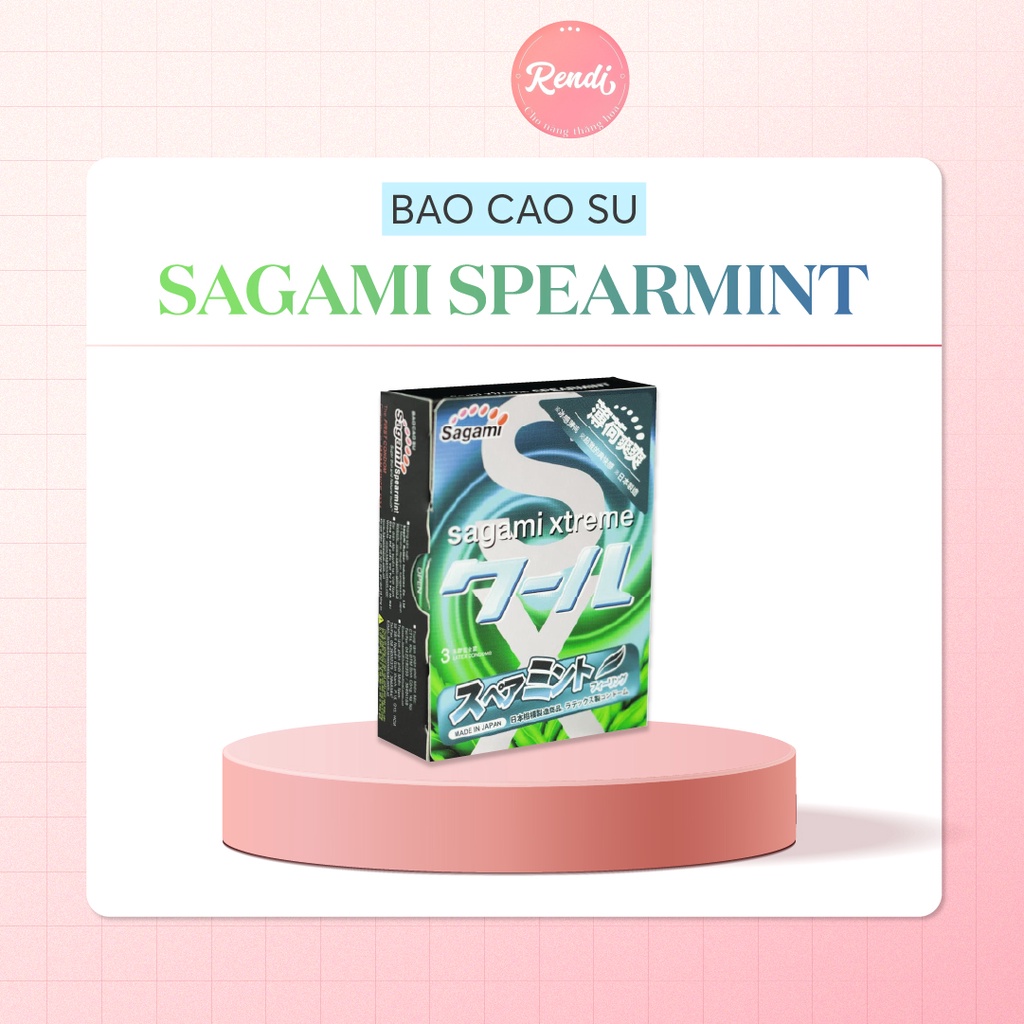 Bao cao su Bạc hà Sagami XTreme Spearmint 0.03mm siêu mỏng kéo dài thời gian | Rendi Store