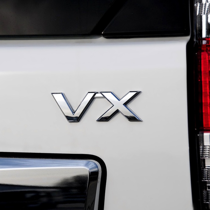 01 Decal tem chữ inox V6, VX, TX.L, VX.L dán đuôi xe ô tô bằng hợp kim inox - HÀNG CÓ SẴN